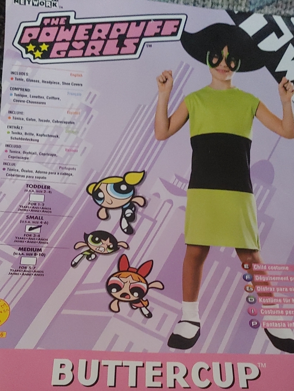 The Powerpuff Girls Buttercup Kids Costume - Green & Black